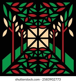 Vibrant geometric cube pattern vector art illustration with a colorful modern design, perfect for packaging, digital graphics, and creative branding.