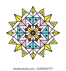 Vibrant geometric cube pattern vector art illustration with a colorful modern design, perfect for packaging, digital graphics, and creative branding.