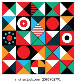 Vibrant geometric cube pattern vector art illustration with a colorful modern design, perfect for packaging, digital graphics, and creative branding.