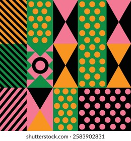 Vibrant geometric cube pattern vector art illustration with a colorful modern design, perfect for packaging, digital graphics, and creative branding.