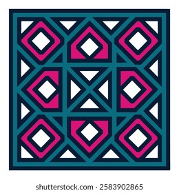 Vibrant geometric cube pattern vector art illustration with a colorful modern design, perfect for packaging, digital graphics, and creative branding.