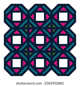 Vibrant geometric cube pattern vector art illustration with a colorful modern design, perfect for packaging, digital graphics, and creative branding.