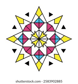 Vibrant geometric cube pattern vector art illustration with a colorful modern design, perfect for packaging, digital graphics, and creative branding.