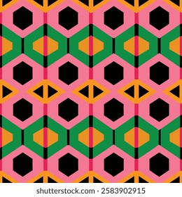 Vibrant geometric cube pattern vector art illustration with a colorful modern design, perfect for packaging, digital graphics, and creative branding.