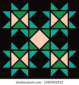 Vibrant geometric cube pattern vector art illustration with a colorful modern design, perfect for packaging, digital graphics, and creative branding.