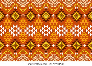 A vibrant geometric design inspired by traditional tribal art. The bold color palette and intricate shapes make it perfect for fashion, home decor, and digital prints.