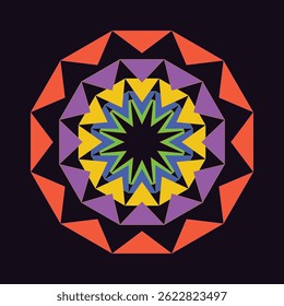 Vibrant Geometric Design With Intricate Floral-like Pattern Illustration