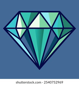 A vibrant, geometric illustration of a diamond, showcasing a spectrum of blues and greens. This colorful design is ideal for use in branding, web design, or as a stand-alone graphic.