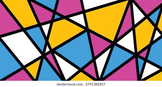 Vibrant geometric mosaic pattern of colorful triangular shapes