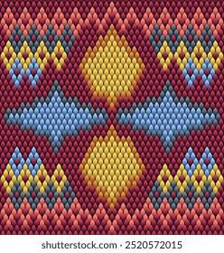 Vibrant, Geometric, Mosaic, seamless, vector Pattern