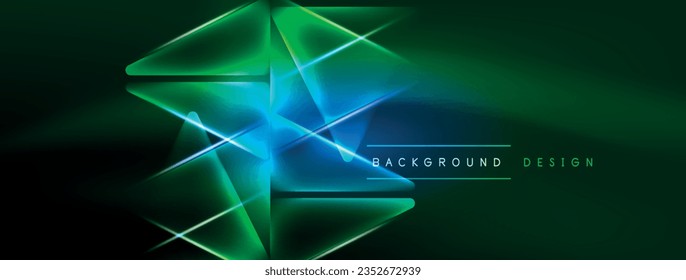 Vibrant Geometric Neon Shiny Line Background. A Bold and Stunning Display of Shapes, Lines, Colors, and Glow, Perfect for Futuristic Modern Designs, Hi-tech Presentations, Technology Web Pages