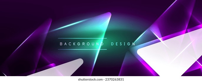 Vibrant Geometric Neon Shiny Line Background. A Bold and Stunning Display of Shapes, Lines, Colors, and Glow, Perfect for Futuristic Modern Designs, Hi-tech Presentations, Technology Web Pages