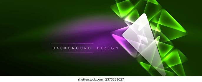 Vibrant Geometric Neon Shiny Line Background. A Bold and Stunning Display of Shapes, Lines, Colors, and Glow, Perfect for Futuristic Modern Designs, Hi-tech Presentations, Technology Web Pages