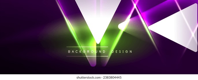 Vibrant Geometric Neon Shiny Line Background. A Bold and Stunning Display of Shapes, Lines, Colors, and Glow, Perfect for Futuristic Modern Designs, Hi-tech Presentations, Technology Web Pages