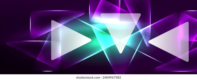 Vibrant Geometric Neon Shiny Line Background. A Bold and Stunning Display of Shapes, Lines, Colors, and Glow, Perfect for Futuristic Modern Designs, Hi-tech Presentations, Technology Web Pages