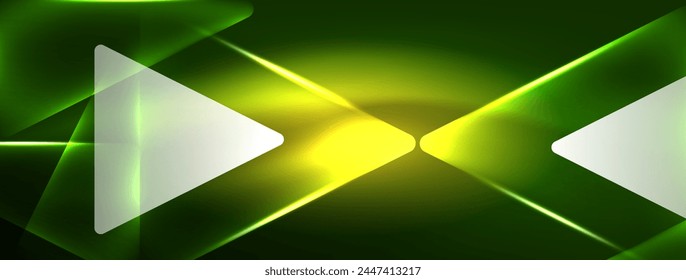 Vibrant Geometric Neon Shiny Line Background. A Bold and Stunning Display of Shapes, Lines, Colors, and Glow, Perfect for Futuristic Modern Designs, Hi-tech Presentations, Technology Web Pages