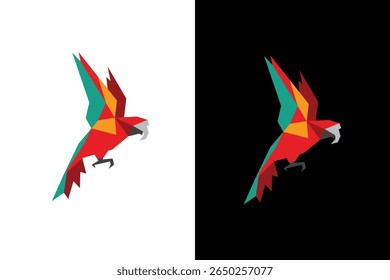 Vibrant Geometric Parrot Graphic Illustration Design