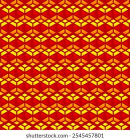 Vibrant geometric pattern with 3D cubes in bold red and yellow tones. Perfect for backgrounds, wallpapers, or print designs. Adds energy and depth to any visual with a warm, eye-catching effect