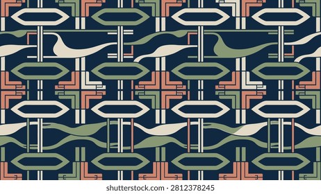 Vibrant geometric pattern with abstract shapes