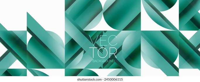 A vibrant geometric pattern featuring green and white lines, triangles, and circles on a white background. The design is perfect for a modern, electric bluethemed event