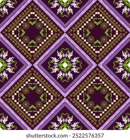 Vibrant geometric pattern with intricate designs