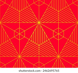 Vibrant geometric pattern in red and yellow