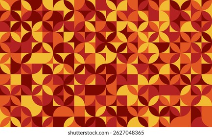 Vibrant geometric pattern in warm autumnal hues.  Perfect for backgrounds, textiles, or website design.