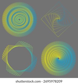 Vibrant geometric patterns showcase dynamic shapes and colors for creative designs. EPS 10