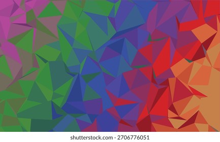 Fondo Abstractas poligonal geométrico vibrante con gradiente de arco iris