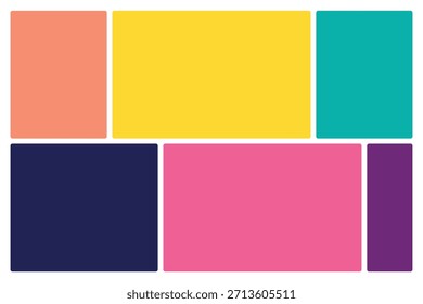 Vibrant Geometric Rectangle Mosaic with Pink, Yellow, Teal, and Purple Blocks Keywords abstract, geometric, rectangles, mosaic, colorful