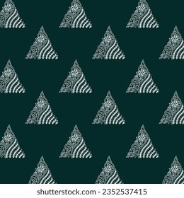 A vibrant geometric seamless pattern of green and white triangles