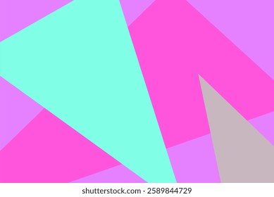 Vibrant Geometric Shapes with Bold Pink and Cyan Tones