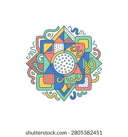 Vibrant geometric shapes in circle