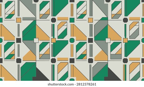 Vibrant geometric shapes in mosaic design