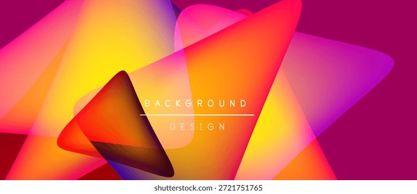 Formas geométricas vibrantes se superponen. Los colores degradados se mezclan, creando un diseño de fondo dinámico. Estética moderna, presentación atrevida.