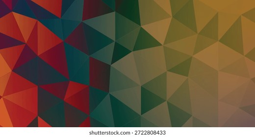 Vibrant Geometric Triangle Mosaic With Warm To Cool Gradient Background