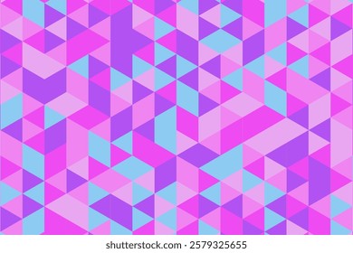 Vibrant Geometric Triangle Pattern in Shades of Pink, Purple, and Teal
