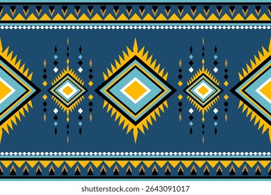 Vibrant Geometric Tribal Pattern Seamless Design Textile Fabric Background
