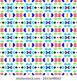 Vibrant Geometric Tribal Textile Pattern - Colorful Design