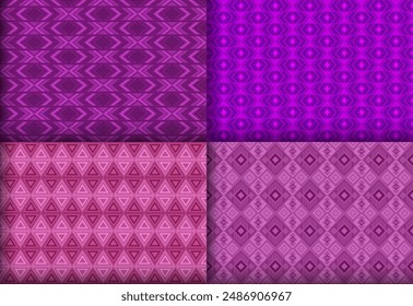 Vibrant geometrical argyle seamless tracery collection. Native american motif ethnic patterns. Argyle zig zag geometric vector seamless background package. Monochrome background swatches.