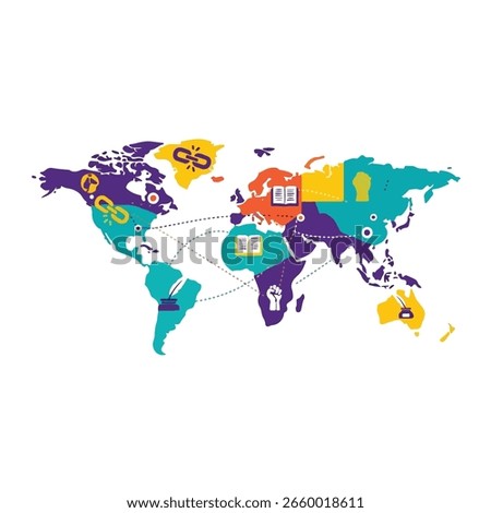 a vibrant global connectivity map effectively conveying international communication business expansion digital network worldwide connections and collaborative partnerships within a