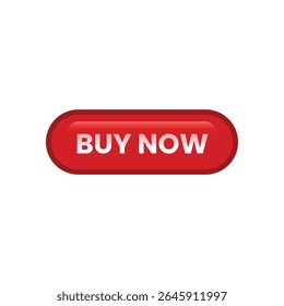 A vibrant, glossy Buy Now button dominates the scene, set against a stark white background. The button is a rounded rectangle, its edges smoothly curved, giving it a modern, user-friendly feel. 