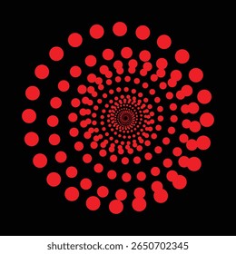 Vibrant glowing spiral composed of redforming a mesmerizing abstract digital pattern perfect for tech backgrounds, futuristic themes, and visual effects.