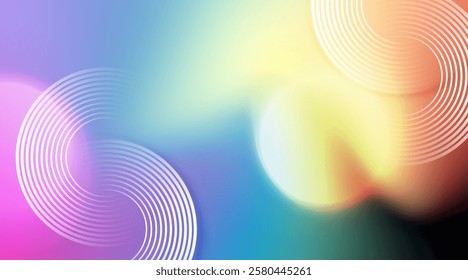 Vibrant gradient abstract background with circular patterns