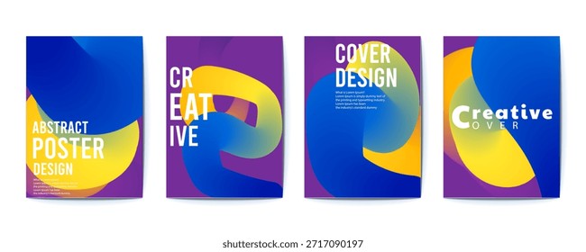 Modelos vibrantes de design de pôster abstrato gradiente