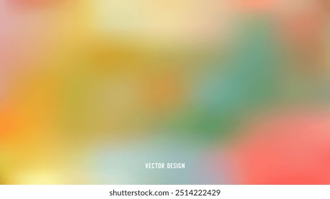 A vibrant gradient background with bold transitions between warm tones of yellow, green, red, and orange.