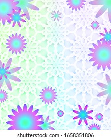 Vibrant gradient background with frame flowers, leaf for gift card, banner, wedding invitation, poster. 8 March, Woman day, Wedding, Mother day congratulation design concept template. Square design