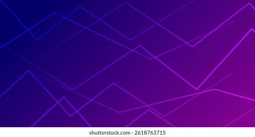 Fundo de gradiente vibrante com linhas de néon interseccionantes formando formas geométricas, misturando tons de azul profundo e roxo para uma aparência abstrata moderna inspirada na tecnologia.