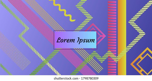 vibrant gradient background. Modern trendy poster with geometric shapes