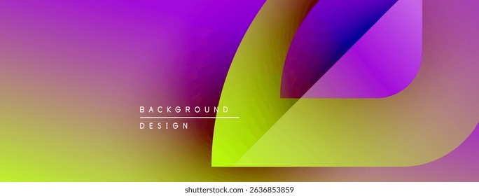 Vibrant gradient background. Overlapping shapes create dynamic visual effect. Text reads background design. Modern aesthetic.